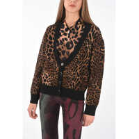 Cardigane V Neck Animal Patterned Cardigan Femei