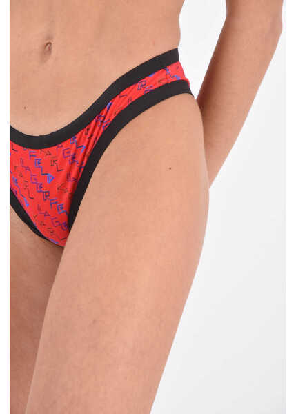 Costume de baie 2 piese Karl Lagerfeld Printed Hipster Bikini Bottom Red Femei (BM 8760645) 3