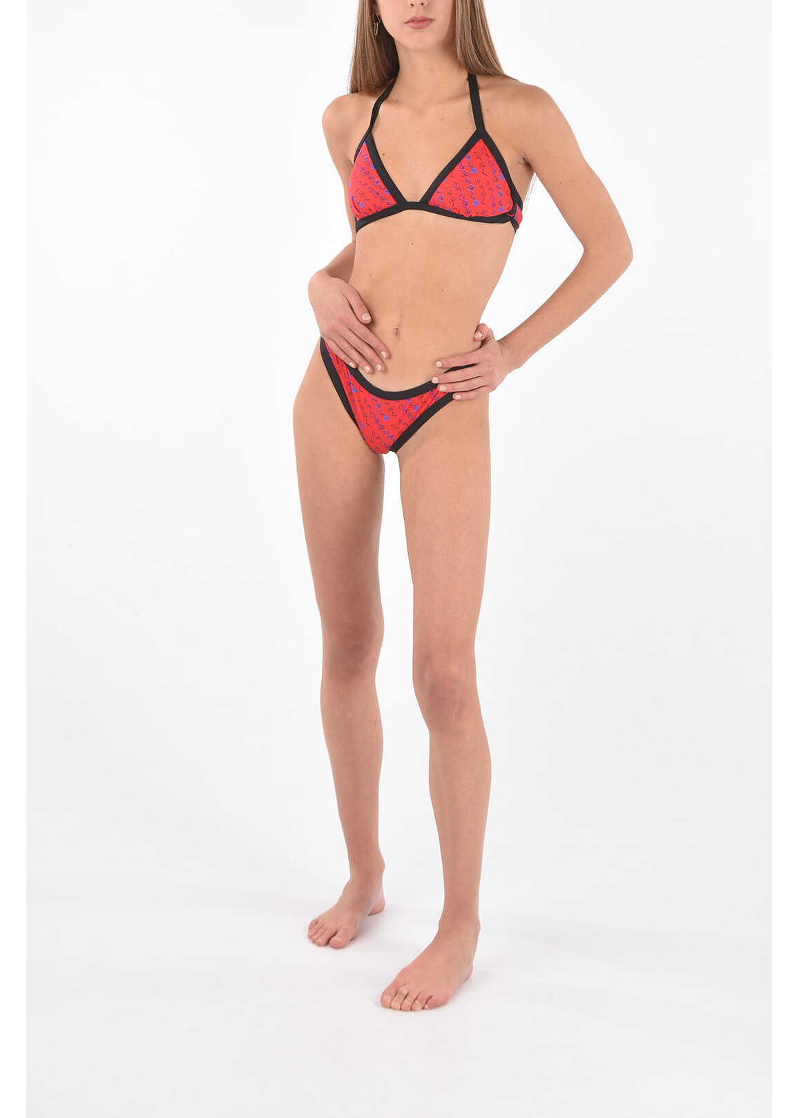 Karl Lagerfeld Printed Hipster Bikini Bottom Red