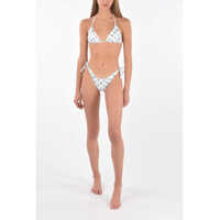 Bikini Dama - Bikini Karl Lagerfeld Iridescent Logo Printed Tie Side Bikini Bottom White Femei (BM 8760654) - B-mall.ro