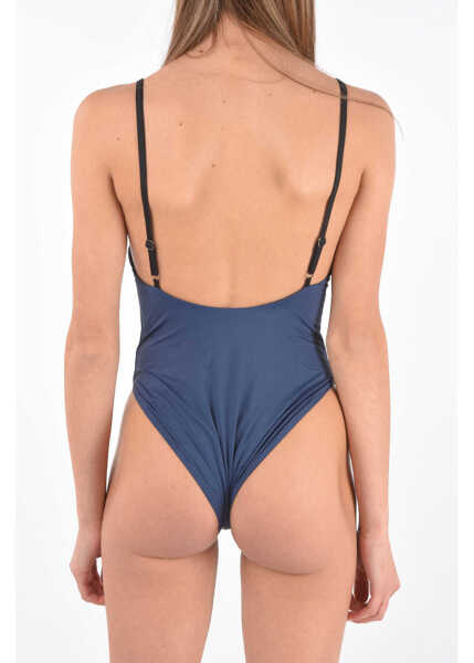 Costume de baie intregi Karl Lagerfeld Printed One Piece Swimsuit With U-Shape Backline Blue Femei (BM 8760666) 2