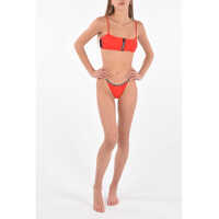 Sutiene Dama - Sutiene Karl Lagerfeld Frontal Zip Bandeau Bikini Top Red Femei (BM 8761167) - B-mall.ro