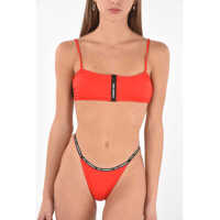 Sutiene Frontal Zip Bandeau Bikini Top Femei
