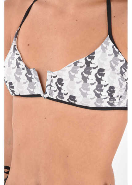 Costume de baie 2 piese Karl Lagerfeld Printed V Wire Bikini Top Gray Femei (BM 8761182) 3
