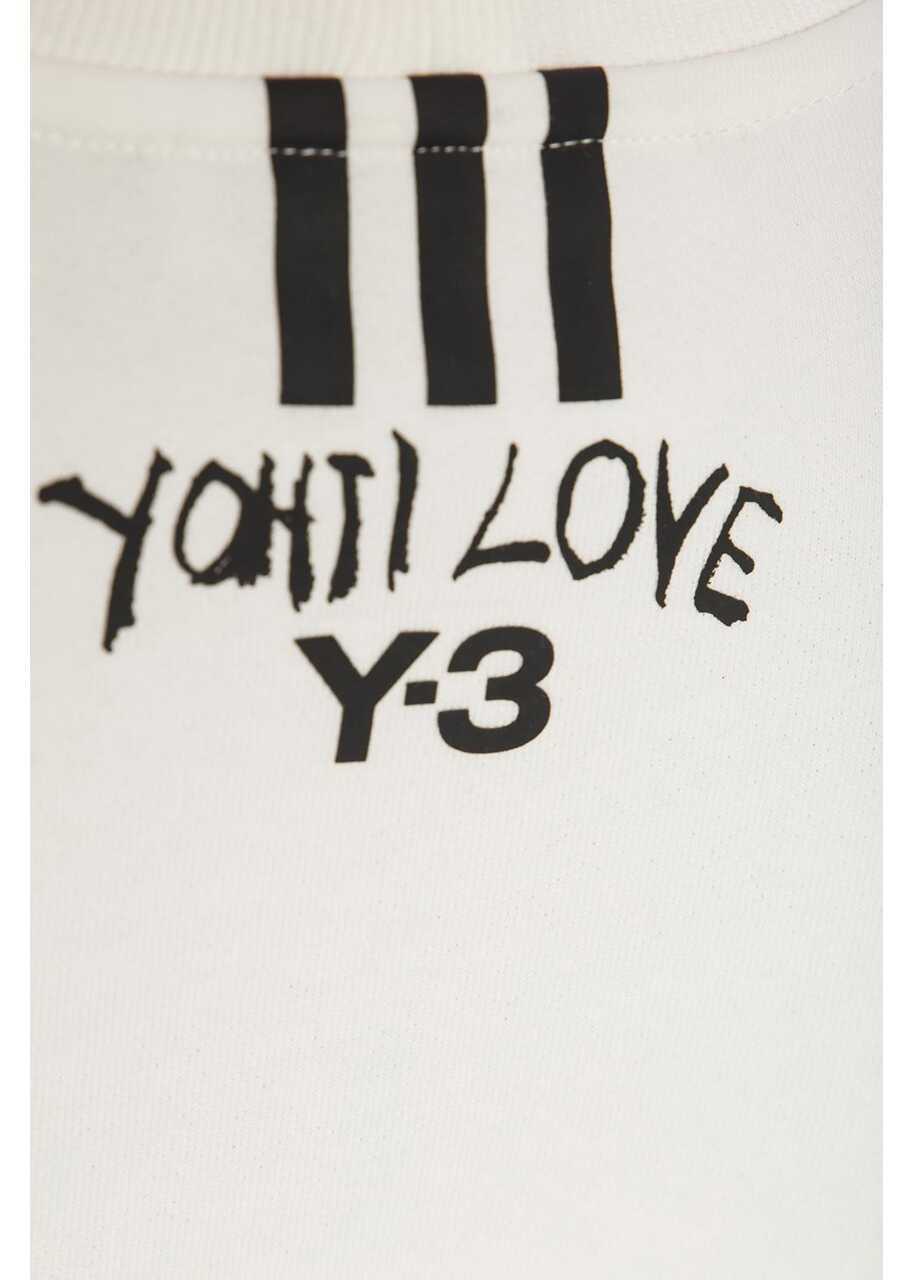 Bluze de trening Y-3 Cropped Yohji Love Sweatshirt DY7229 White Femei (BM 8761467) 5