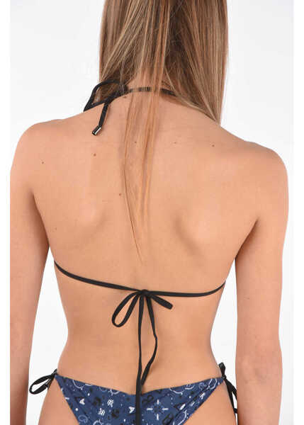 Costume de baie 2 piese Karl Lagerfeld Printed Triangle Bikini Top Blue Femei (BM 8762013) 2