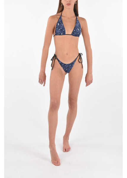 Costume de baie 2 piese Karl Lagerfeld Printed Triangle Bikini Top Blue Femei (BM 8762013) 4