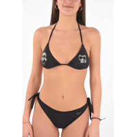 Sutiene Karl&Choupette Studded Triangle Bikini Top Femei