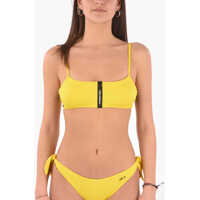 Sutiene Frontal Zip Bandeau Bikini Top Femei