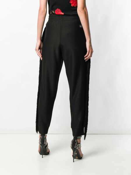 Pantaloni casual Philipp Plein Couture Fringed And Studded Revenge Jogger Pants Black Femei (BM 8762661) 4