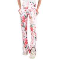 Pantaloni casual Couture Floral-Printed Jogging Pants With Side Band Rhinesto Femei