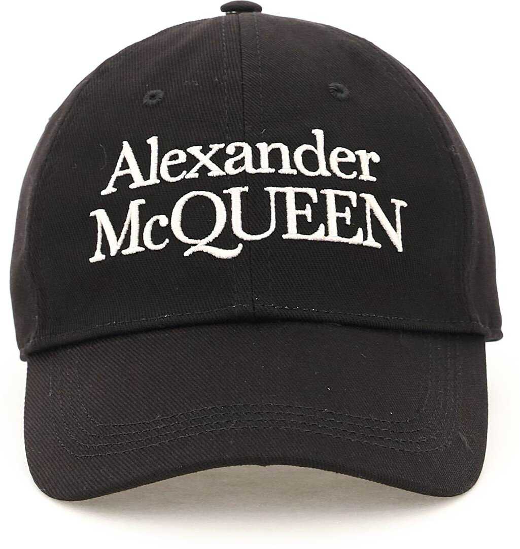 Alexander McQueen Baseball Hat With Logo BLACK IVORY