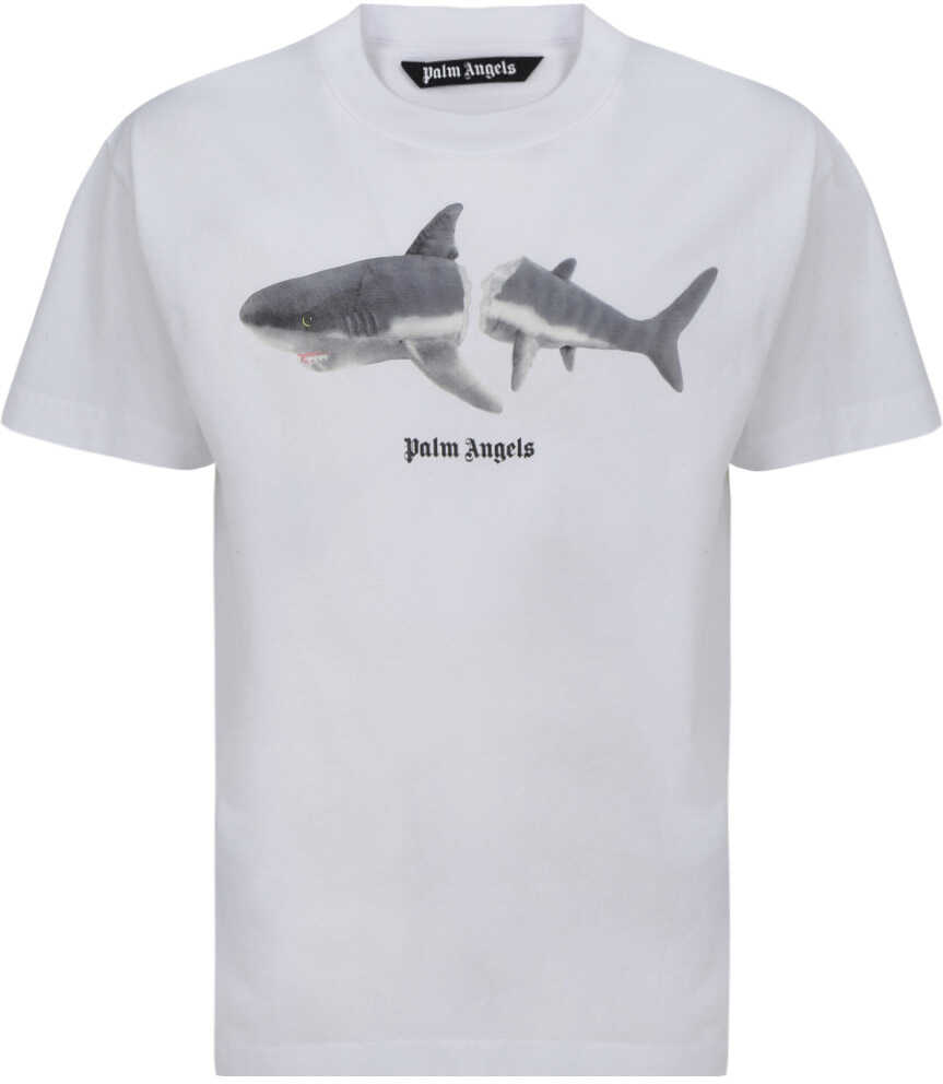 Palm Angels Shark T-Shirt PMAA001S22JER011 WHITE/BLACK