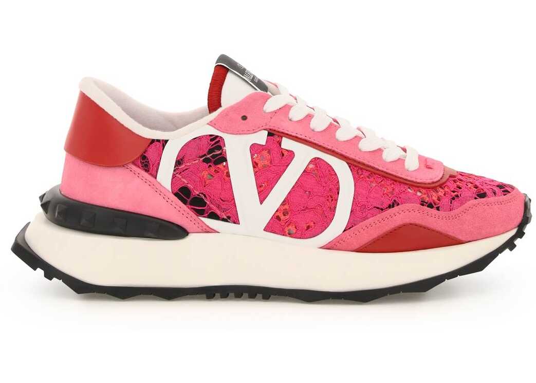 Valentino Garavani Lacerunner Sneakers XW2S0DY9ZUX SHOCK PINK FEMIN FEMIN ROUGE P BIA NE NE