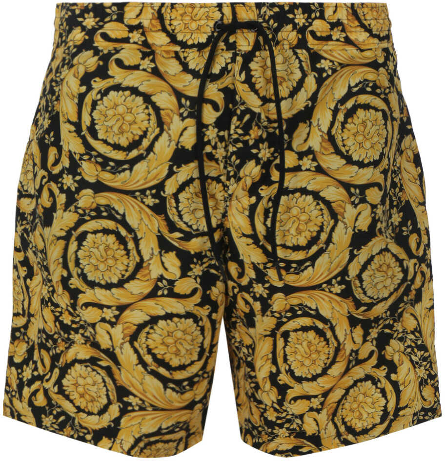 Versace Swim Shorts ABU05021A233170 F.DO NERO/STAMPA ORO