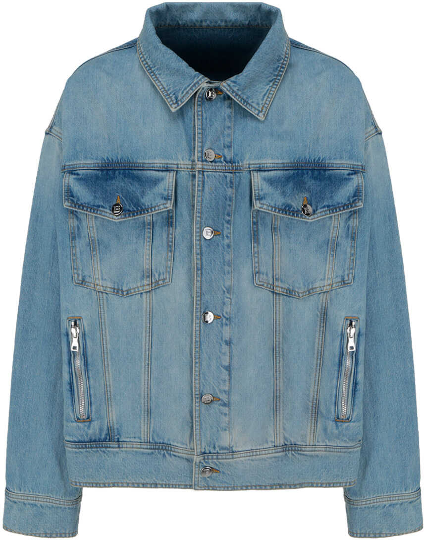 Balmain Denim Jacket XH1TC145DB53 BLEU JEAN CLAIR