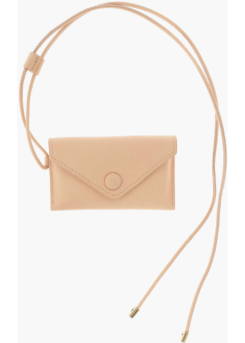 Max Mara Leather Dula Neck Card Holder Pink