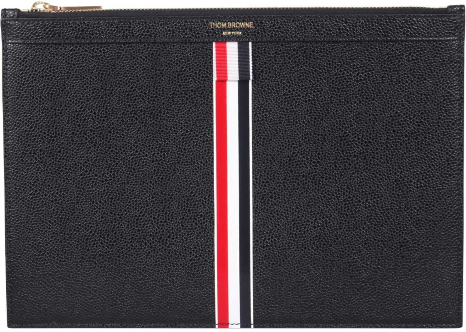 Thom Browne Small Tablet Holder With Zip BLACK b-mall.ro