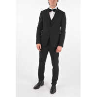 Costume Zzegna Wool Side Vents Notch Lapel 3 Piece Waistcoat Suit Barbati