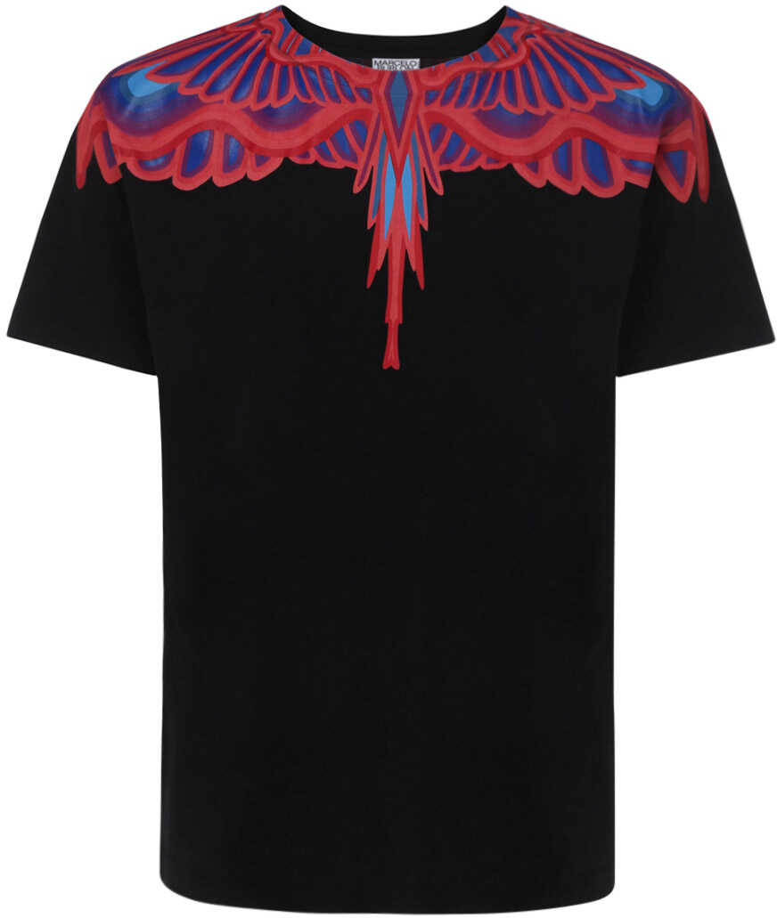 Marcelo Burlon Curves Wings T-Shirt CMAA018S22JER002 BLACK RED