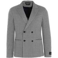 Sacouri elegante Zzegna Plain Herringbone Flax And Cotton Peak Lapel Double B Barbati