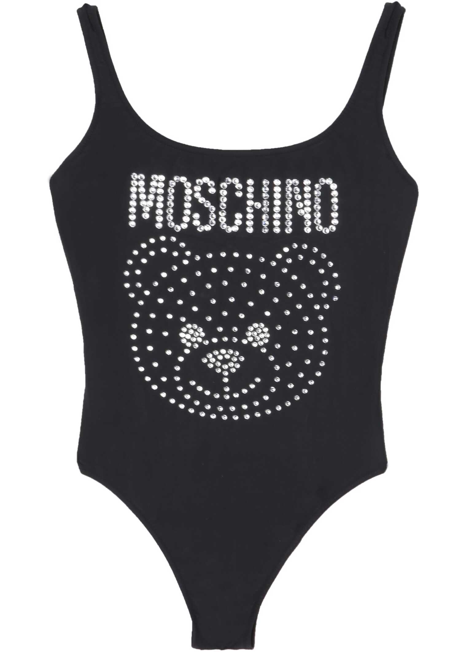 Moschino One Piece Swimsuit With Teddy Strass 42030575_1555 BLACK