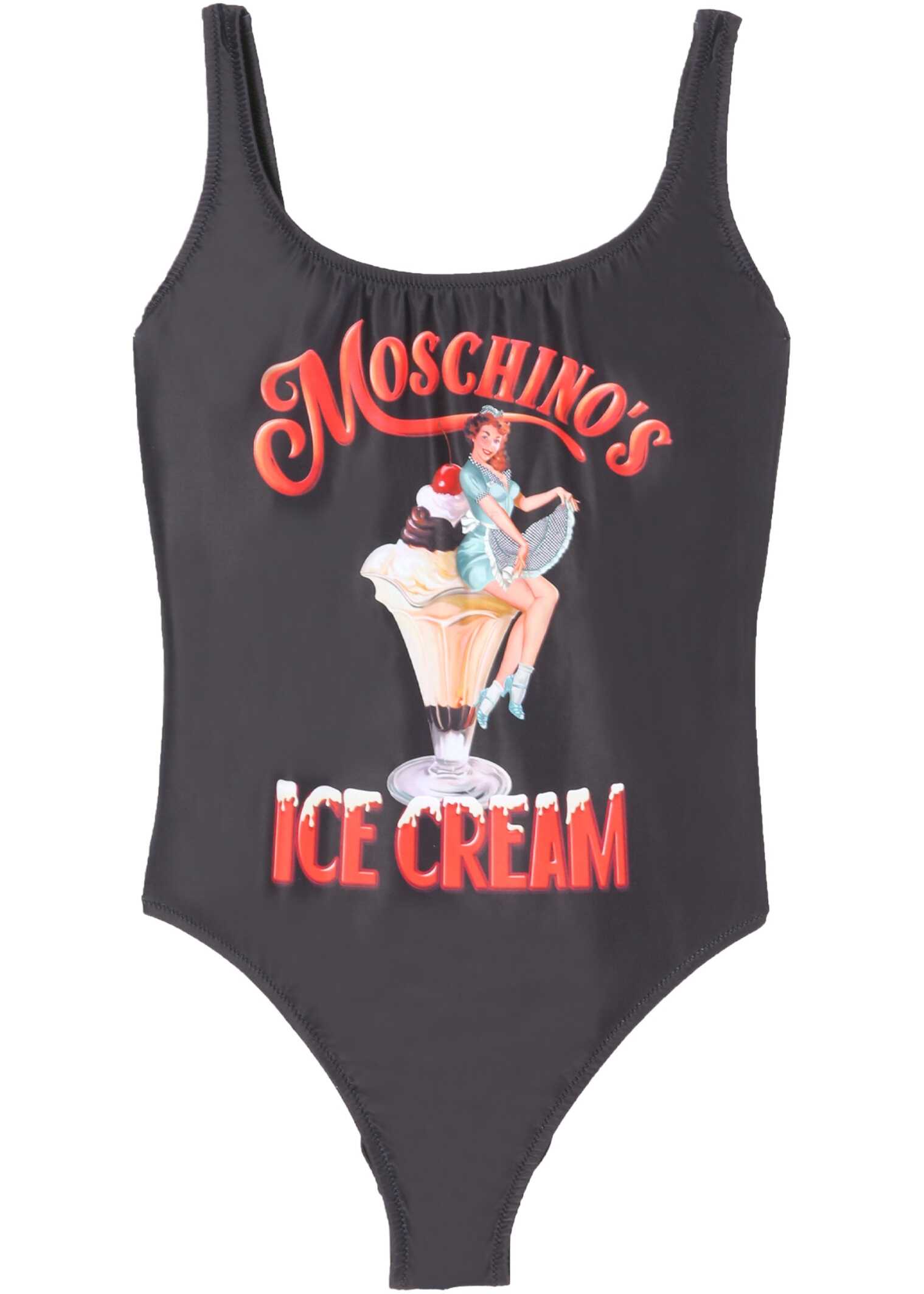 Moschino "Ice Cream" One Piece Swimsuit 42010573_1555 BLACK