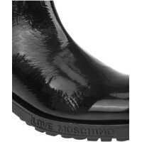 Botine Dama - Botine Moschino Love Patent Leather Chelsea Boots With Side Zip Black Femei (BM 8774886) - B-mall.ro