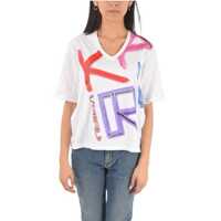 Tricouri Printed V-Neck T-Shirt Femei