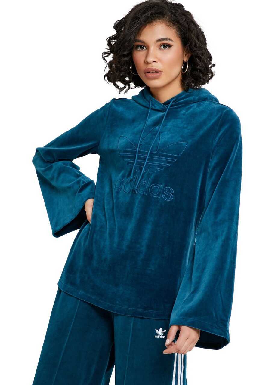 Hanorace adidas Originals Flared Sleeve Sweatshirt ED4735 Blue Femei (BM 8776965) 4