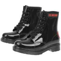 Botine Love Faux Leather Lace-Up Ankle Boots Femei