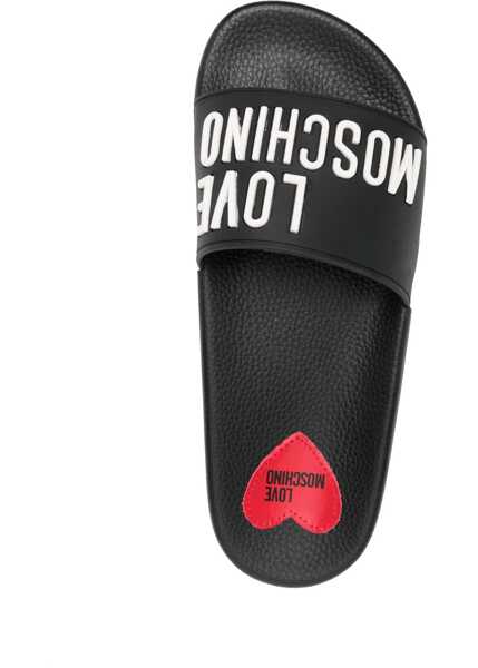 Papuci Moschino Love Rubber Slides With Logo Black Femei (BM 8777088) 4