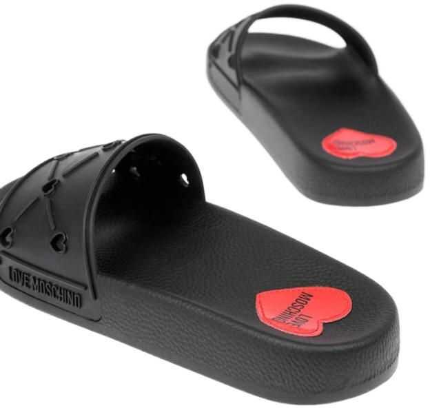 Papuci Moschino Love Rubber Slides Black Femei (BM 8777091) 2