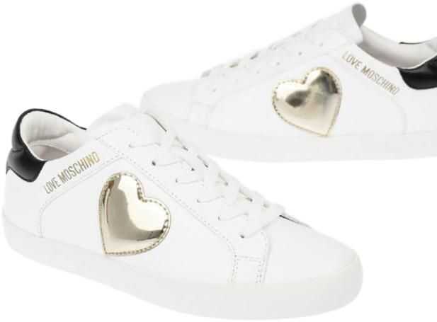 Poze Moschino Love Leather Sneakers With Side Detail White