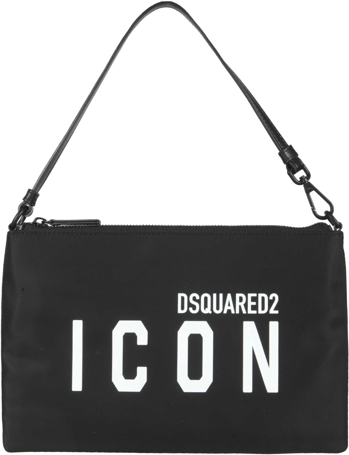 DSQUARED2 Pouch With Icon Print POW0035_11703199M436 BLACK