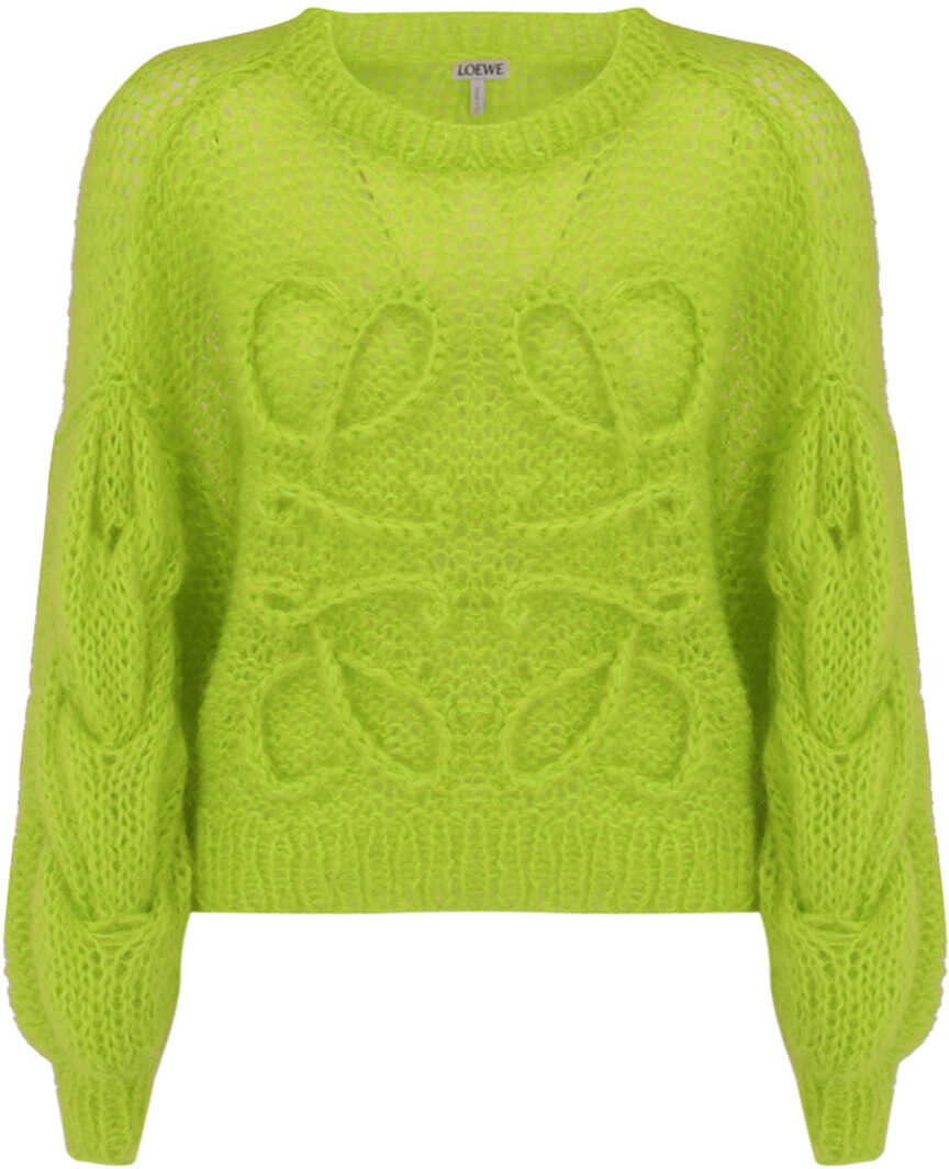Loewe Angram Mohair Sweater S359Y14K67 NEON YELLOW