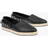 Espadrile Leather S-Lima Espadrillas With Chain Details And Rafia Sole Femei