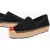 Moschino Love Suede Split Leather Platform Espadrilles With Heart Emd Black