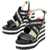 Moschino Love Leather Wedge Sandals With Logo 12Cm Black & White