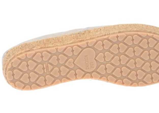 Espadrile Moschino Love Suede Split Leather Platform Espadrilles With Embroider Gray Femei (BM 8783331) 4