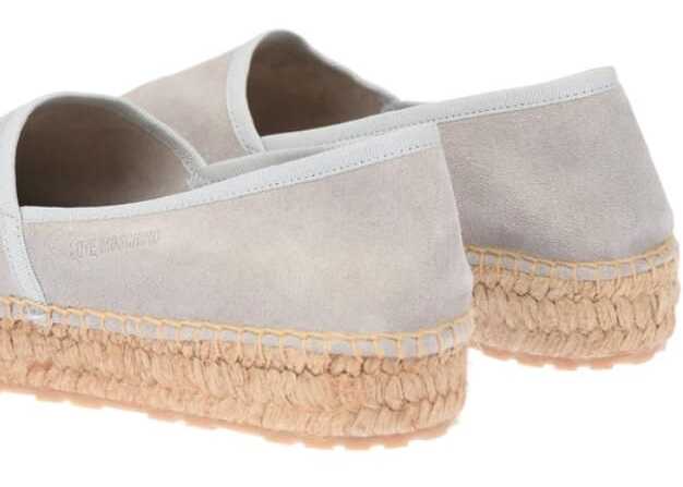 Moschino Love Suede Split Leather Platform Espadrilles With Embroider Gray b-mall.ro