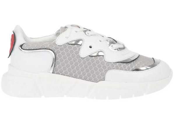 Sneakers Moschino Love Leather And Fabric Sneakers Running35 With Logoed Heart White Femei (BM 8783895) 3