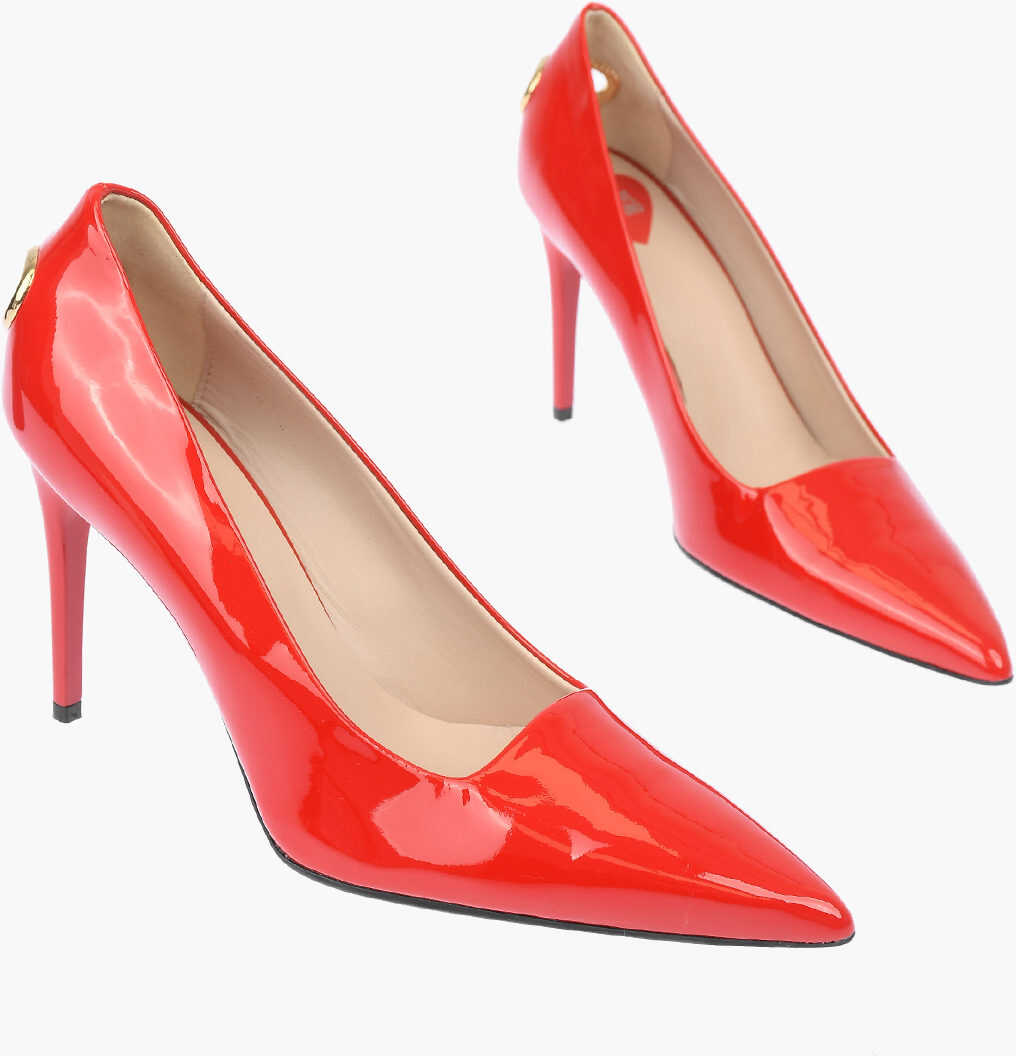 Moschino Love Patent Leather Pumps Spillo95 With Heart Detail 10,5Cm Red b-mall.ro
