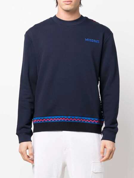 Bluze MISSONI BEACHWEAR Crew Neck Sweatshirt BLUE Barbati (BM 8785041) 3