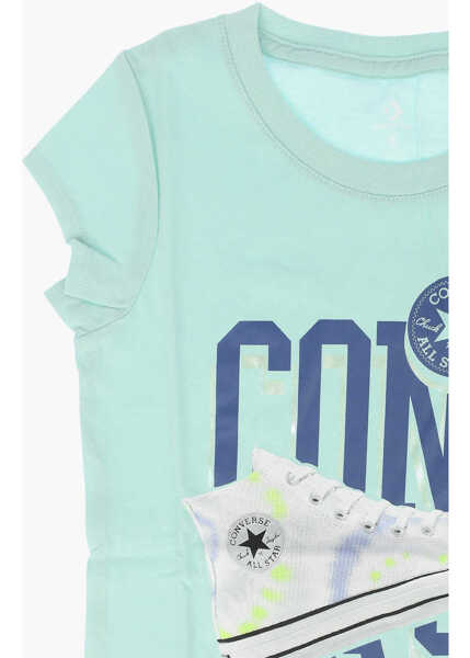Tricouri Converse All Star Chuck Taylor Mixi Printed Front T-Shirt Green Baieti (BM 8785938) 2