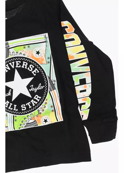 Tricouri Converse All Star Chuck Taylor Printed T-Shirt Black Baieti (BM 8785947) 2