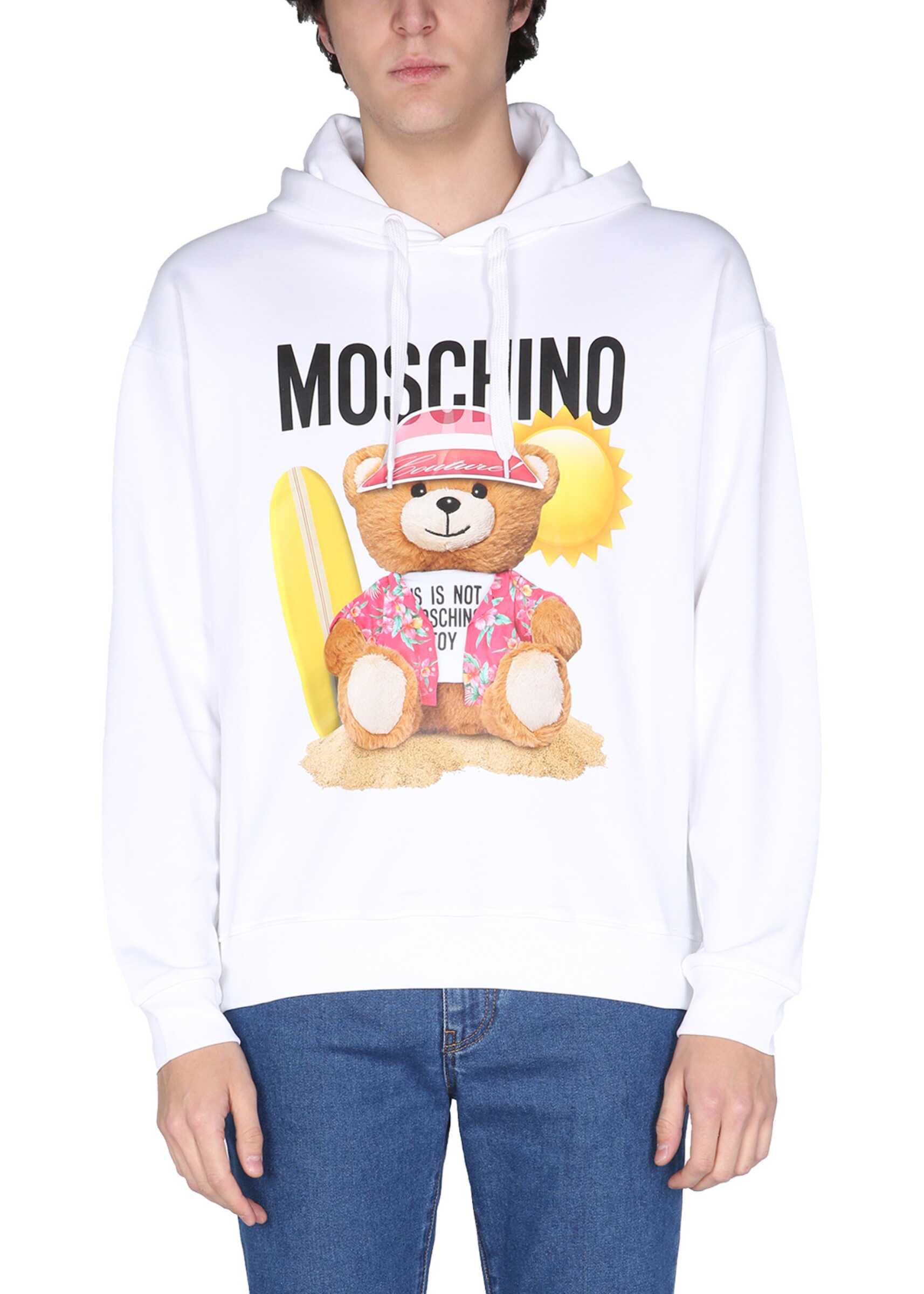 Moschino "Surfer Teddy Bear" Sweatshirt 17182028_1001 WHITE