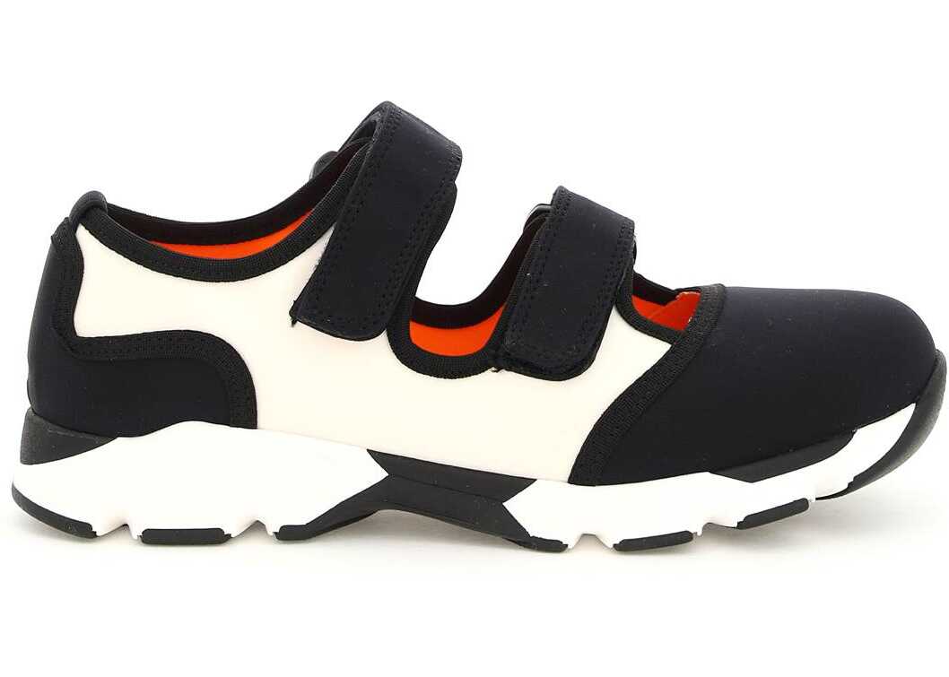Marni Double Strap Sneakers SNZWS01G02TCR86 BLACK IVORY