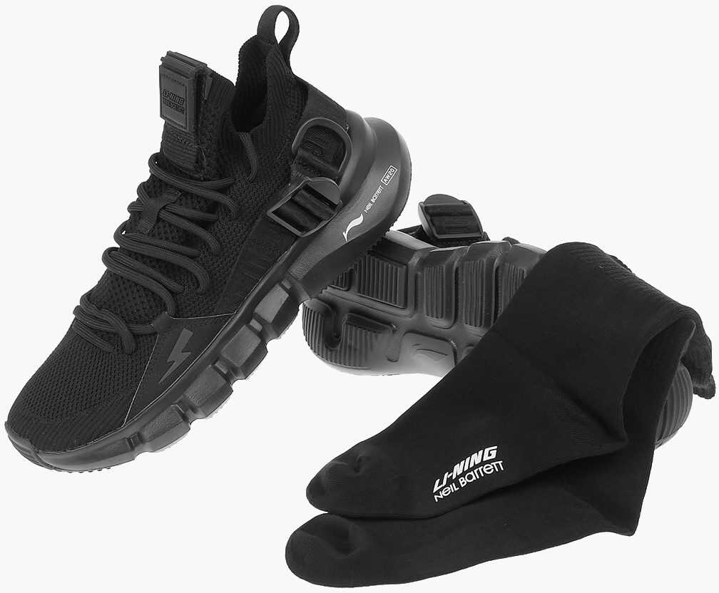Neil Barrett Li-Ning Fabric Essence 2.3 Bolt Sneakers* Black