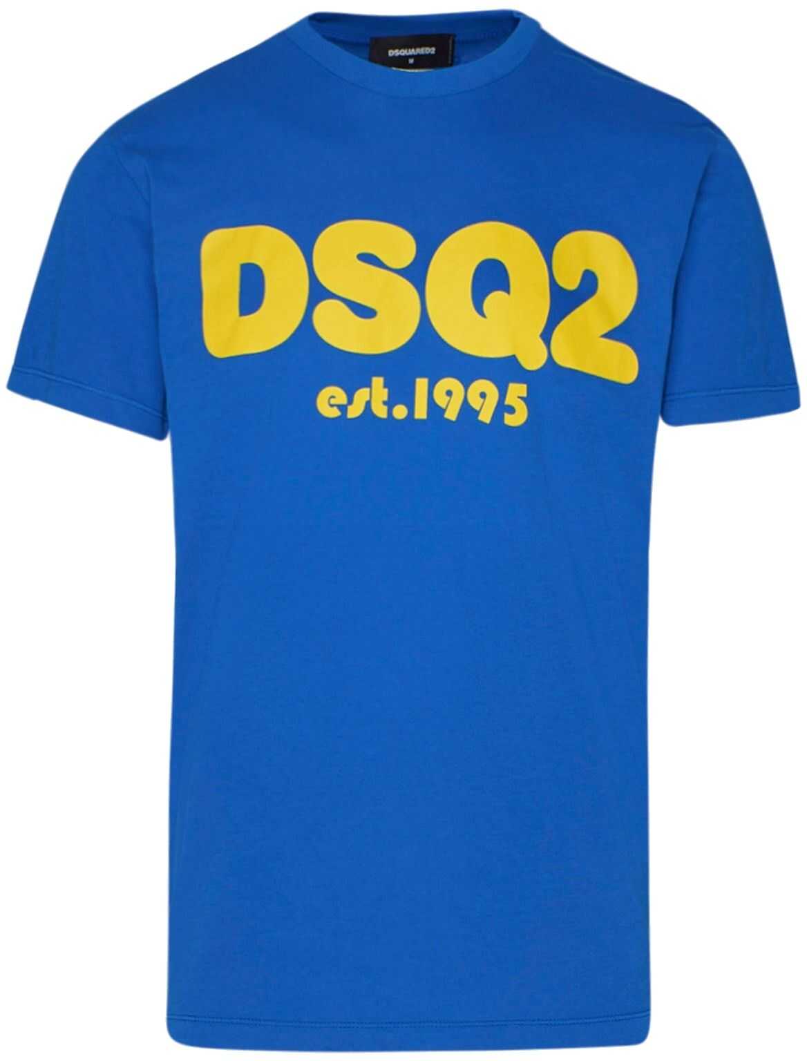DSQUARED2 T-Shirt Girocollo Cool Fit Con Stampa Blue